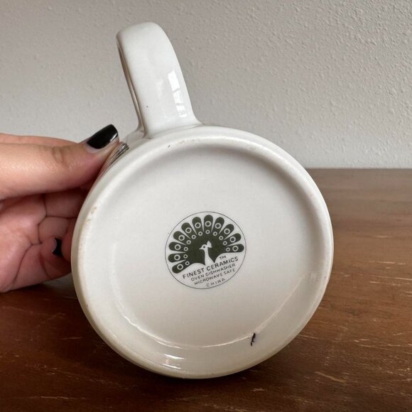 Vintage Christmas Coffee Mug, Holiday Grid Design - Picture 6 of 7